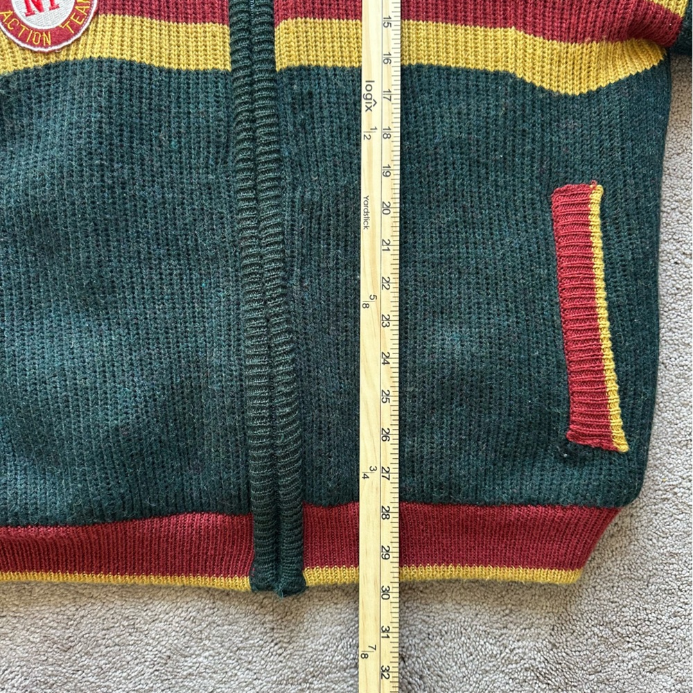 Vintage New Fast Retro Athletic Varsity Knit Bomber Jacket Lined XL Gryffindoor - Picture 9 of 11